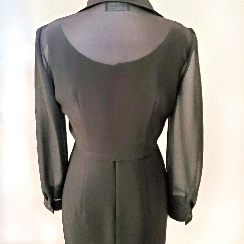 2x VINTAGE Black Dress & Sheer Front Tie Topper - Picture 10 of 11